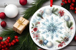 Round Christmass Ornament PNG Product Image 2