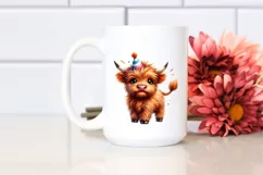 Cute Baby Highland Cow with Party Hat | Sublimation | Product Image 2