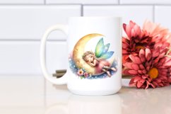 Napping Fairy Watercolor Clipart Product Image 2