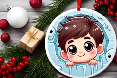 Round Christmas Ornament Sublimation|Clipart Product Image 2