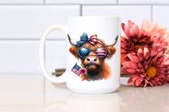 Cow with Sunflower in Mouth,USA Flag Colors | Sublimation | Product Image 2