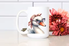 Cute Swan with Silk Scarf | Sublimation Clipart Product Image 2