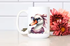 Cute Swan with Silk Scarf | Sublimation Clipart Product Image 2