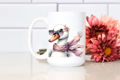 Cute Swan with Silk Scarf | Sublimation Clipart Product Image 2