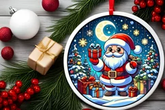 Round Christmas Ornament Sublimation|Clipart Product Image 2