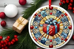 Round Christmas Ornament Sublimation|Clipart Product Image 1