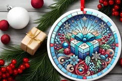 Round Christmas Ornament Sublimation|Clipart Product Image 1