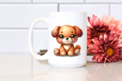 Vibrant Watercolor Cute Baby Dog Product Image 2