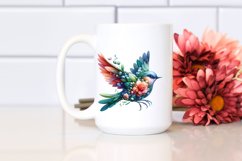 Vibrant Bird with Flowers, PNG Product Image 2