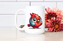 Cute Enthusiastic Baby Cardinal | Sublimation Clipart Product Image 2