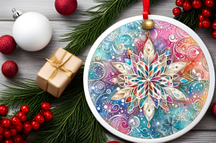 Round Christmass Ornament PNG Product Image 2