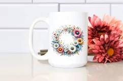 Colorful Wreath Watercolor Clipart Product Image 2