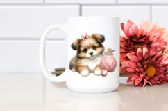 Cute Baby Dog Watercolor PNG Product Image 2