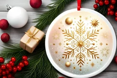 Round Christmas Ornament Sublimation|Clipart Product Image 2