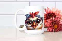 Big-Eyed Chicken with Bandana | Sublimation Clipart Product Image 2