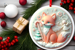 Round Christmass Ornament PNG Product Image 2