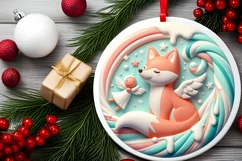 Round Christmas Ornament Sublimation|Clipart Product Image 2