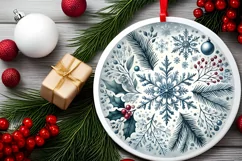 Round Christmas Ornament Sublimation|Clipart Product Image 2