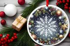 Round Christmas Ornament Sublimation|Clipart Product Image 2