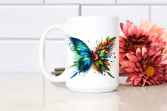 Vibrant Butterfly with Flowers, PNG Product Image 2
