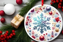 Round Christmas Ornament Sublimation|Clipart Product Image 2