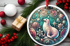 Round Christmas Ornament Sublimation|Clipart Product Image 2