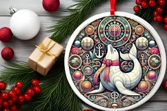 Round Christmas Ornament Sublimation|Clipart Product Image 2