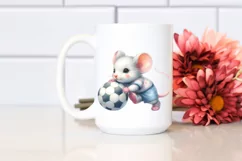 Cute Baby Mouse Playing Handball | Sublimation | Clipart Product Image 2