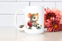 Watercolor Baby Mouse Playing Handball | Clipart Product Image 2