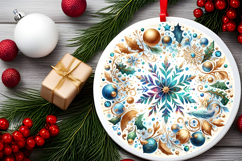 Round Christmass Ornament PNG Product Image 2