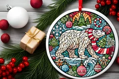 Round Christmas Ornament Sublimation|Clipart Product Image 1