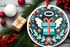 Round Christmas Ornament Sublimation|Clipart Product Image 1