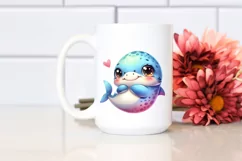 Colorful Baby Shark Cuddling | Sublimation | Clipart Product Image 2