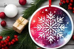 Round Christmas Ornament Sublimation|Clipart Product Image 2