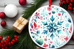 Round Christmas Ornament Sublimation|Clipart Product Image 2