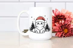 Watercolor Cat with Santa Hat, Transparent PNG Product Image 2