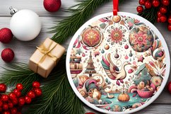 Round Christmas Ornament Sublimation|Clipart Product Image 2