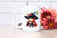 Watercolor Colorful Ladybug Musketeer Clipart Product Image 2