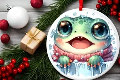 Round Christmas Ornament Sublimation|Clipart Product Image 2