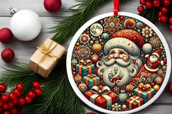 Round Christmas Ornament Sublimation|Clipart Product Image 2