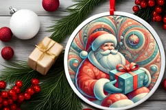 Round Christmas Ornament Sublimation|Clipart Product Image 2