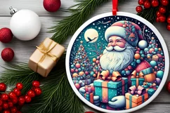 Round Christmas Ornament Sublimation|Clipart Product Image 2