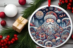 Round Christmas Ornament Sublimation|Clipart Product Image 2