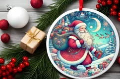 Round Christmas Ornament Sublimation|Clipart Product Image 2