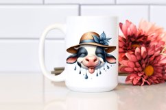 tongue Cow Portrait | Watercolor Clipart Product Image 2