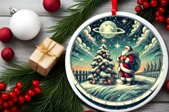 Round Christmas Ornament Sublimation|Clipart Product Image 2
