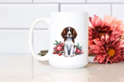 Cute English Springer Spaniel with Santa Hat, Summer PNG Product Image 2