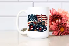 Vintage Tractor with Stars and USA Flag | Sublimation Product Image 2