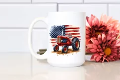 Vintage Tractor with Stars and USA Flag | Sublimation Product Image 2