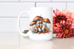 Detailed Celestial Mushroom Watercolor PNG Product Image 2